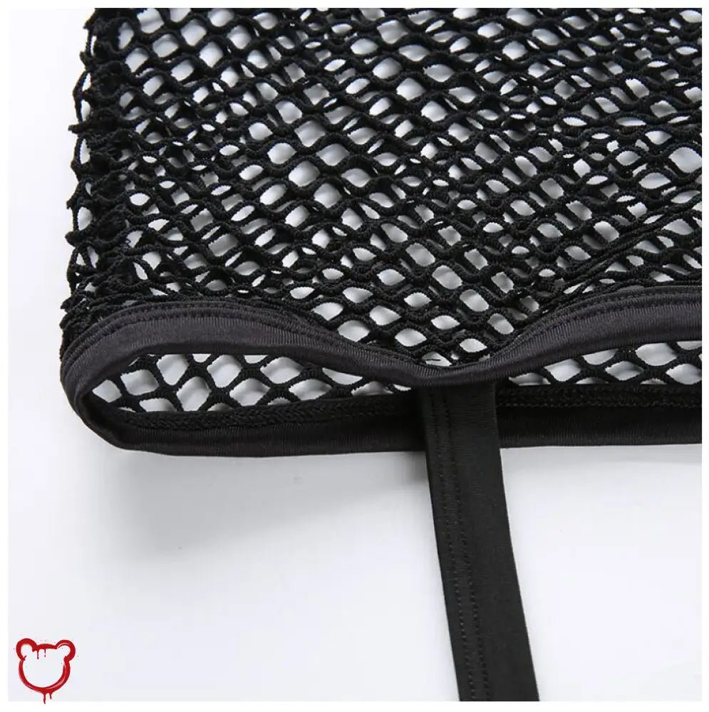 "Funky Fishnet Crossover Top" - The Cursed Closet