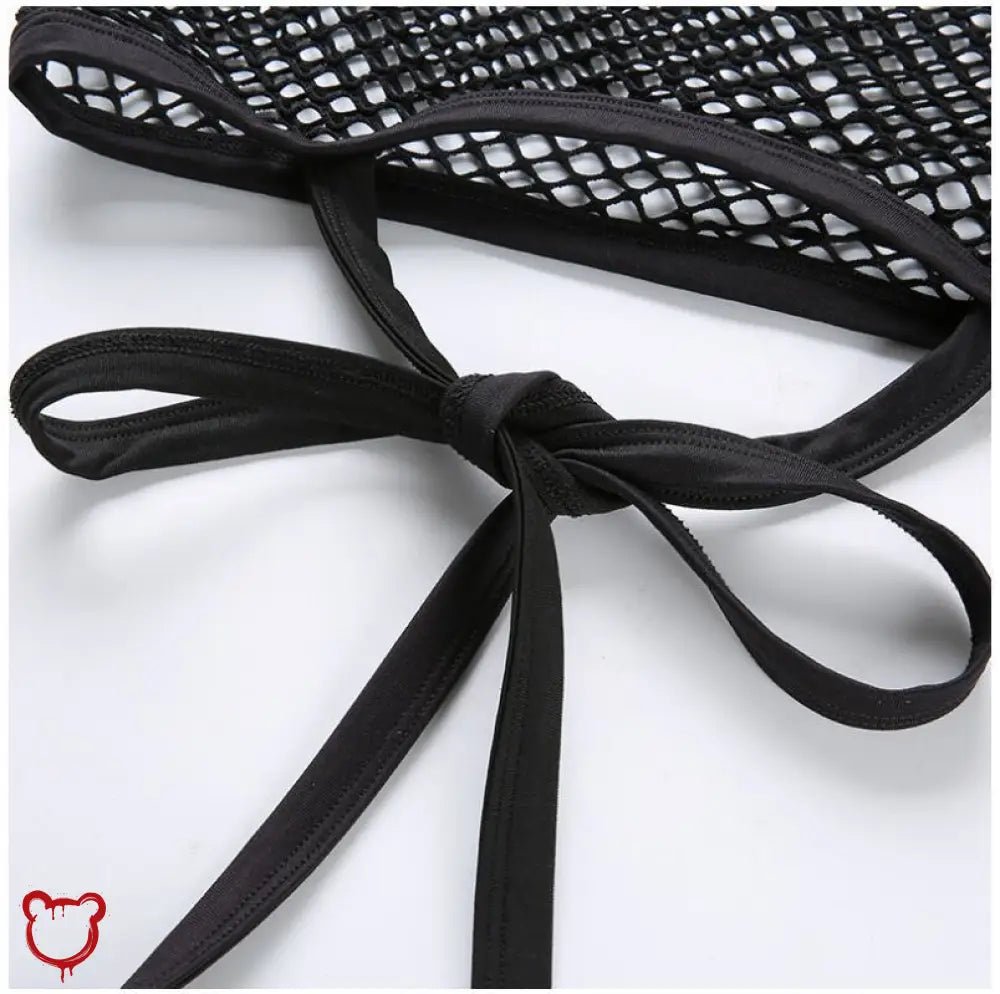 "Funky Fishnet Crossover Top" - The Cursed Closet