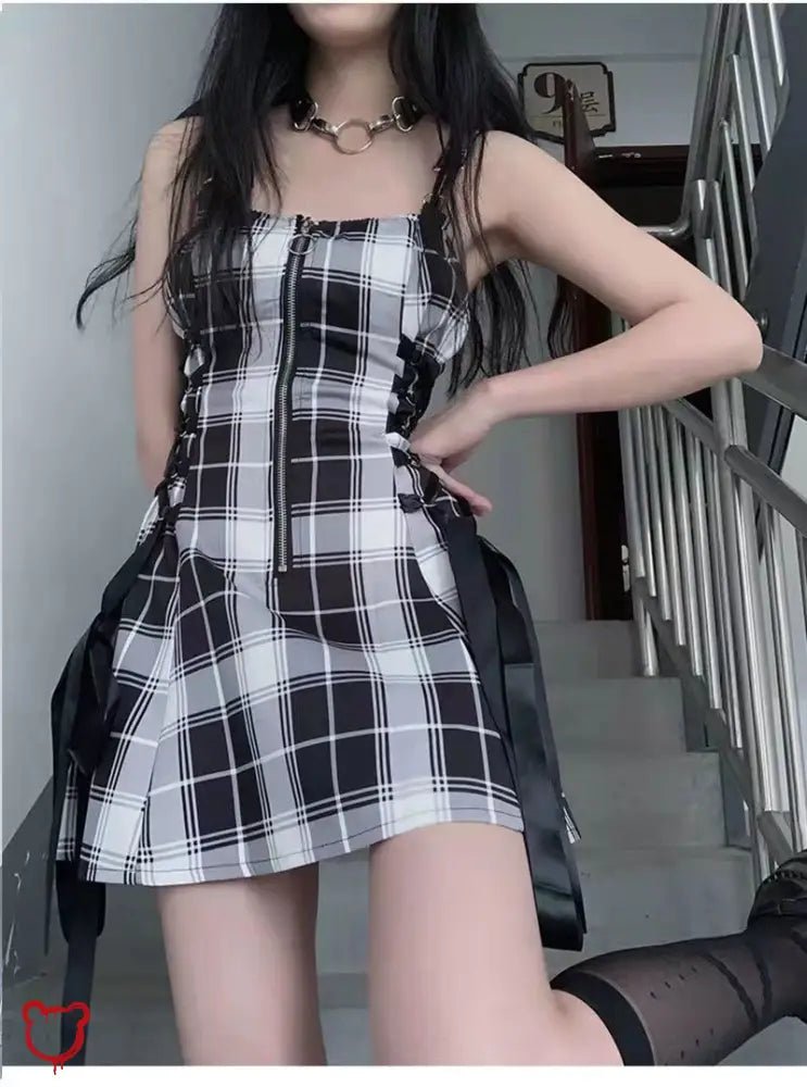 Game On' Grunge Plaid Dress - The Cursed Closet
