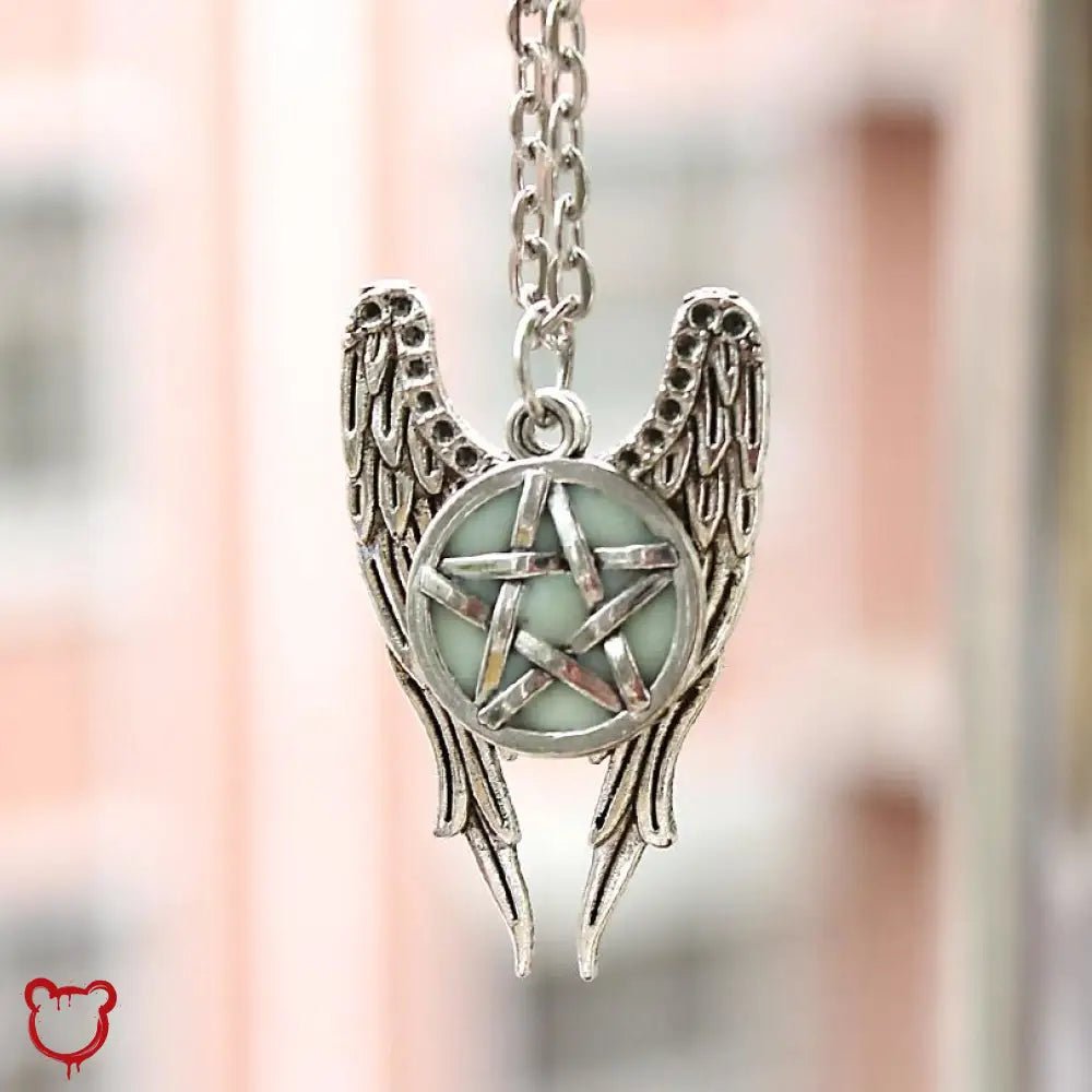 Glow - in - the - Dark Angel Wings Necklace - The Cursed Closet