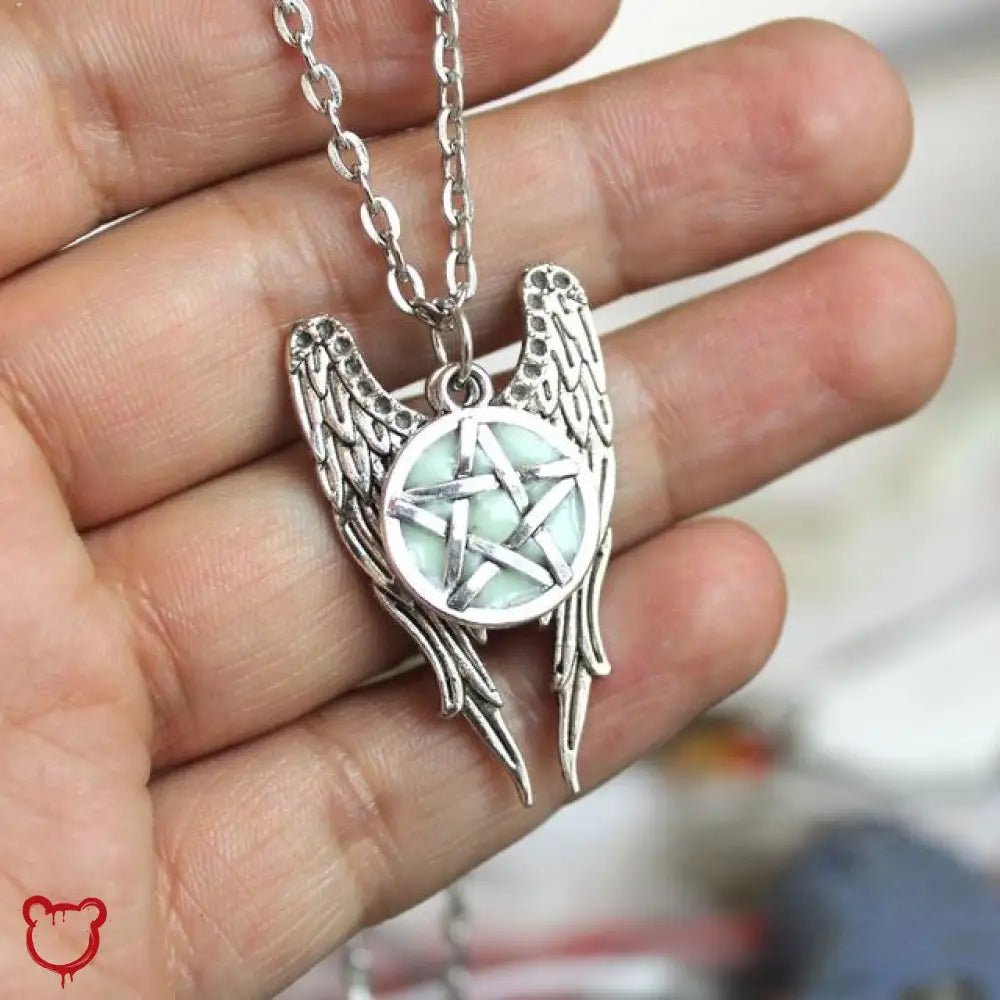 Glow - in - the - Dark Angel Wings Necklace - The Cursed Closet