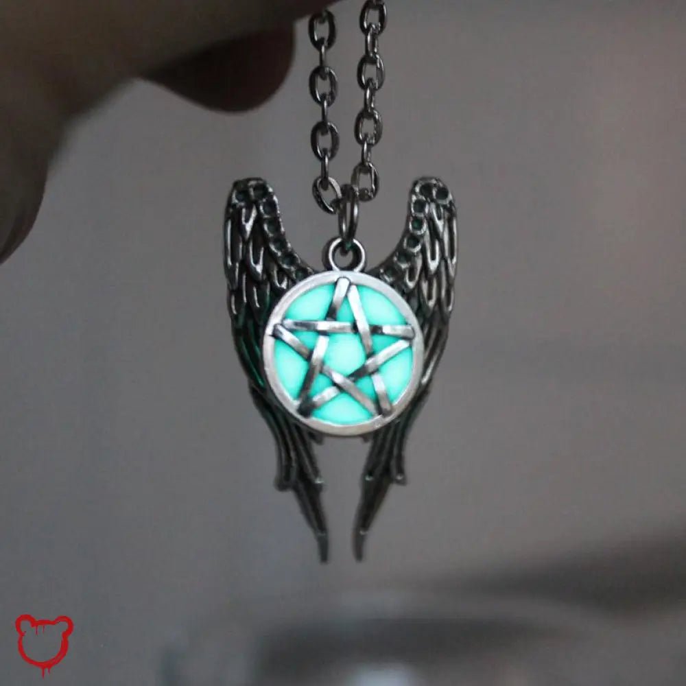 Glow - in - the - Dark Angel Wings Necklace - The Cursed Closet