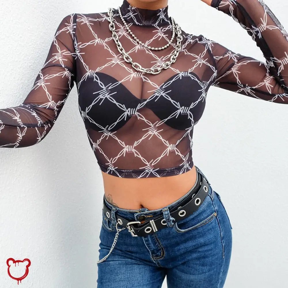 Goth Barbed Wire Style Top - The Cursed Closet