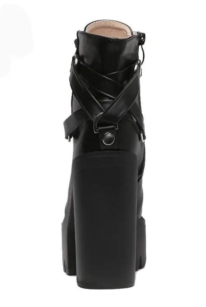 Goth Black Ankle Boots'