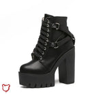 Goth Black Ankle Boots' - The Cursed Closet