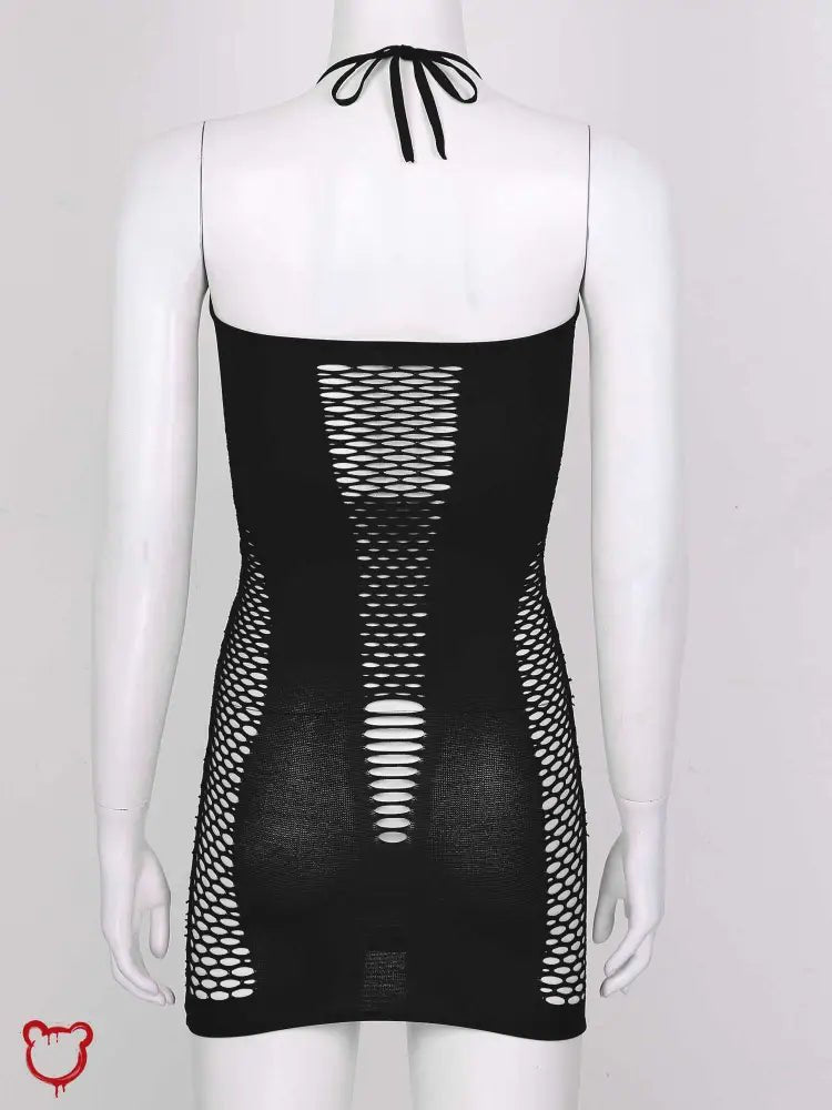 Goth Fishnet Bodycon Dress - The Cursed Closet