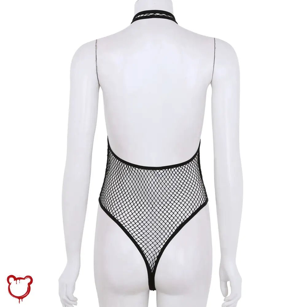 Goth Fishnet Bodysuit - Black & Transparent - The Cursed Closet