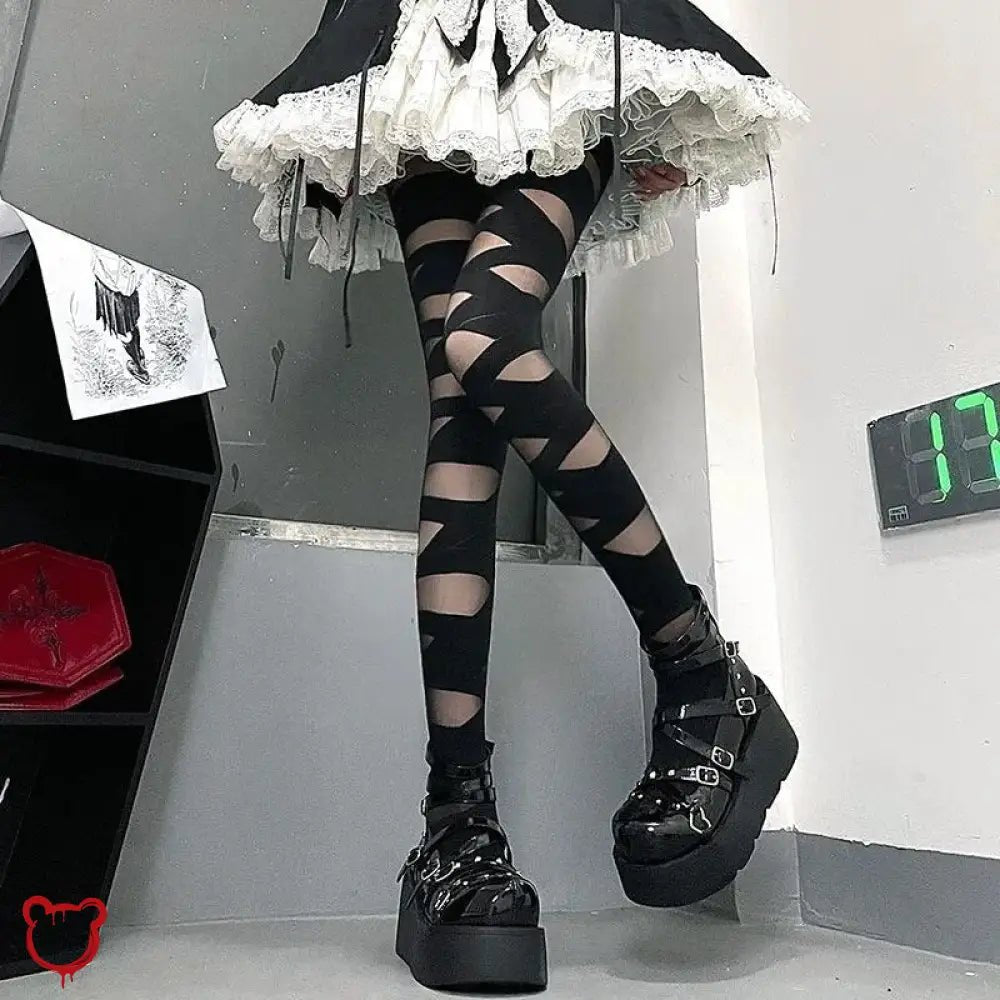 Gothic Anime Velvet Tights - The Cursed Closet