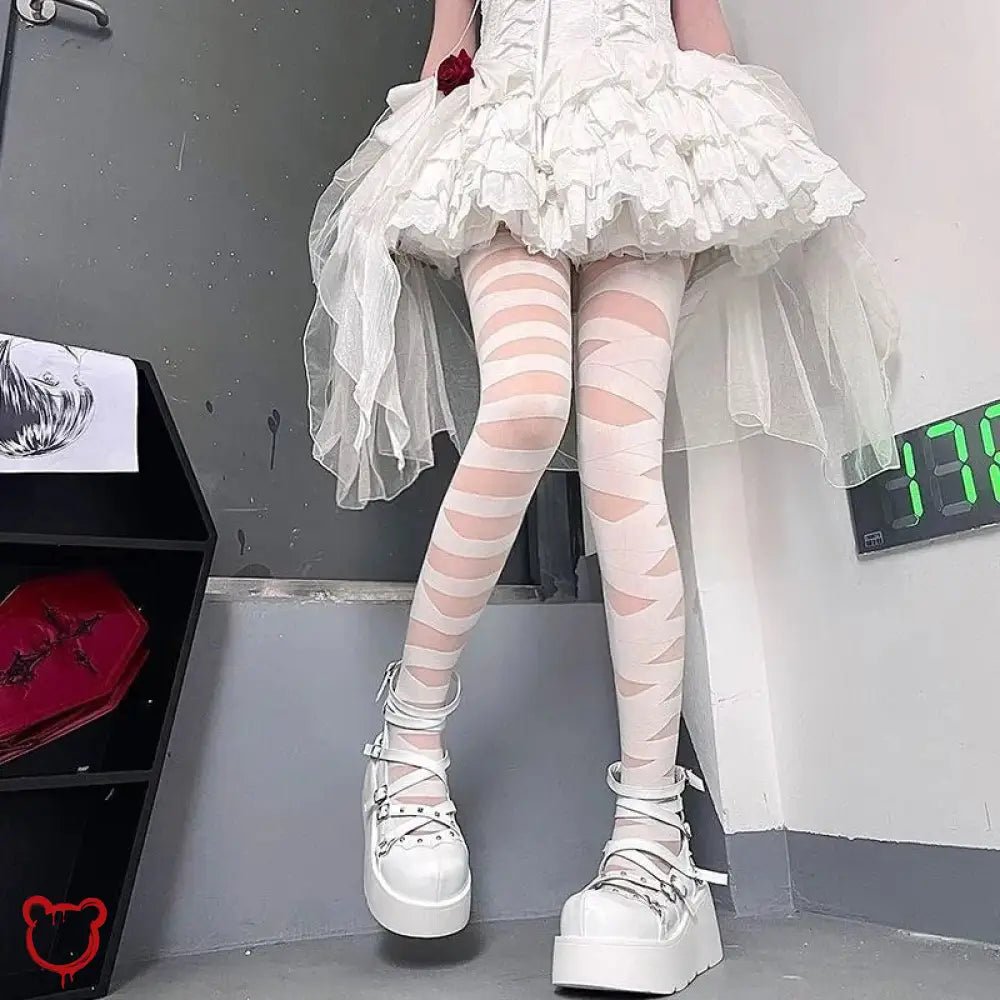 Gothic Anime Velvet Tights - The Cursed Closet