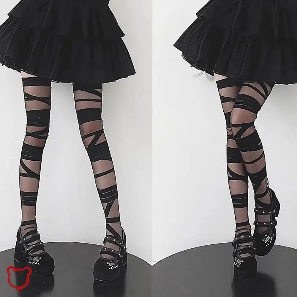 Gothic Anime Velvet Tights - The Cursed Closet