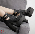 Gothic Ankle Chain Platform Boots. - The Cursed Closet