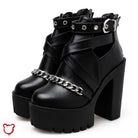 Gothic Ankle Chain Platform Boots. - The Cursed Closet