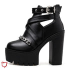 Gothic Ankle Chain Platform Boots. - The Cursed Closet