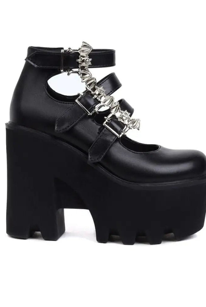 Gothic Bat Buckle Boots