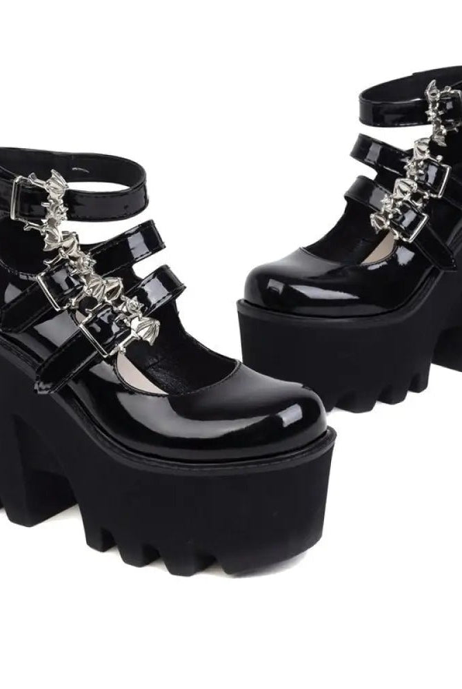 Gothic Bat Buckle Boots