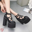 Gothic Black Chunky Shoes - The Cursed Closet