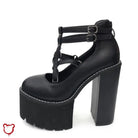 Gothic Black Chunky Shoes - The Cursed Closet