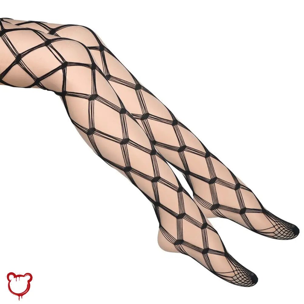 Gothic Black Diamond Tights - The Cursed Closet