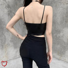 Gothic Black Faux Leather Top - The Cursed Closet