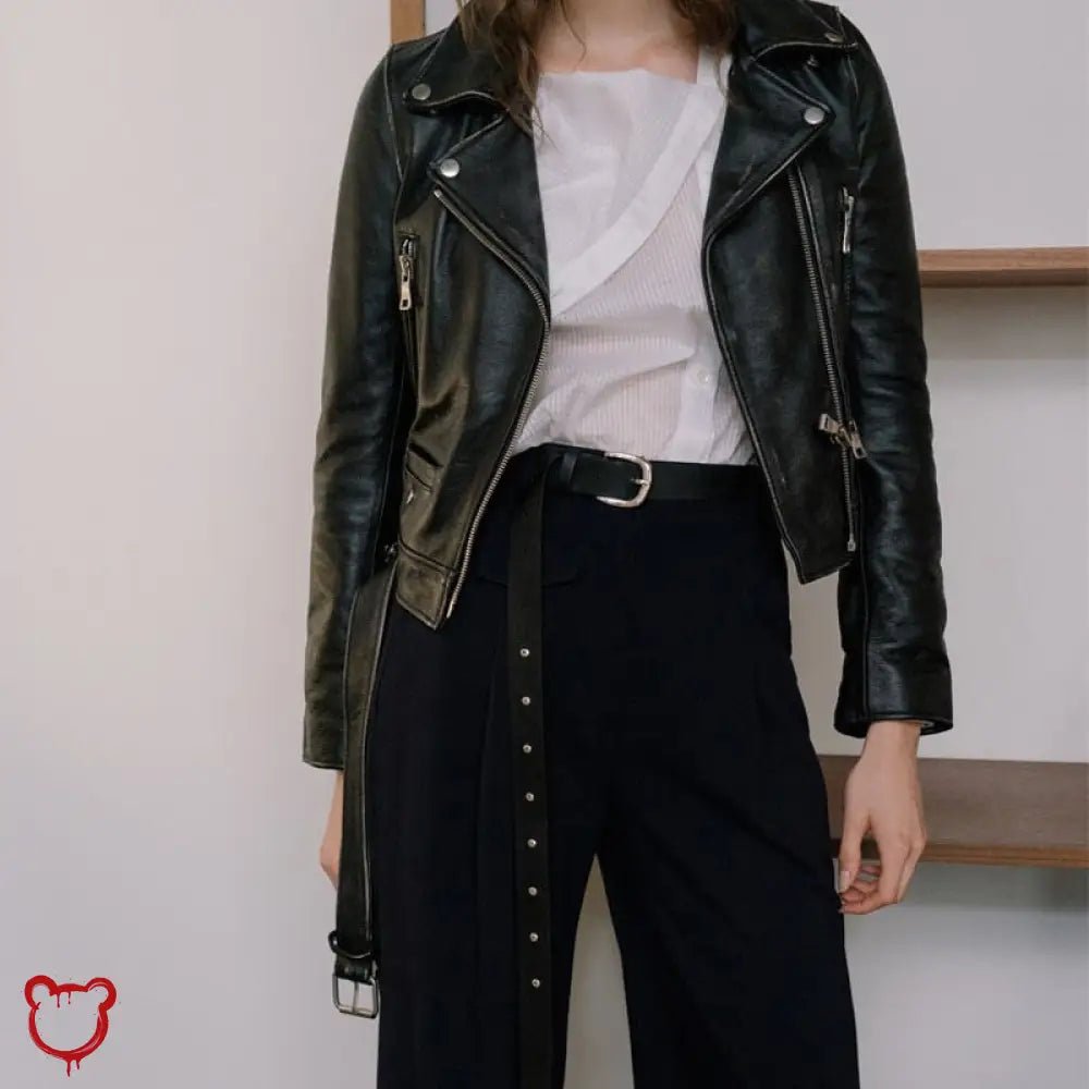 Gothic Black Leather Jacket - The Cursed Closet