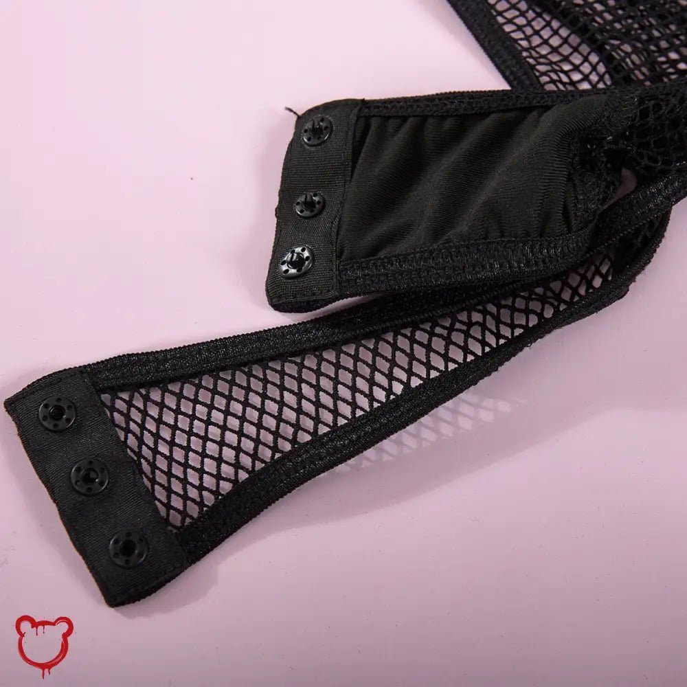 Gothic Black Mesh Latex Bodysuit' - The Cursed Closet