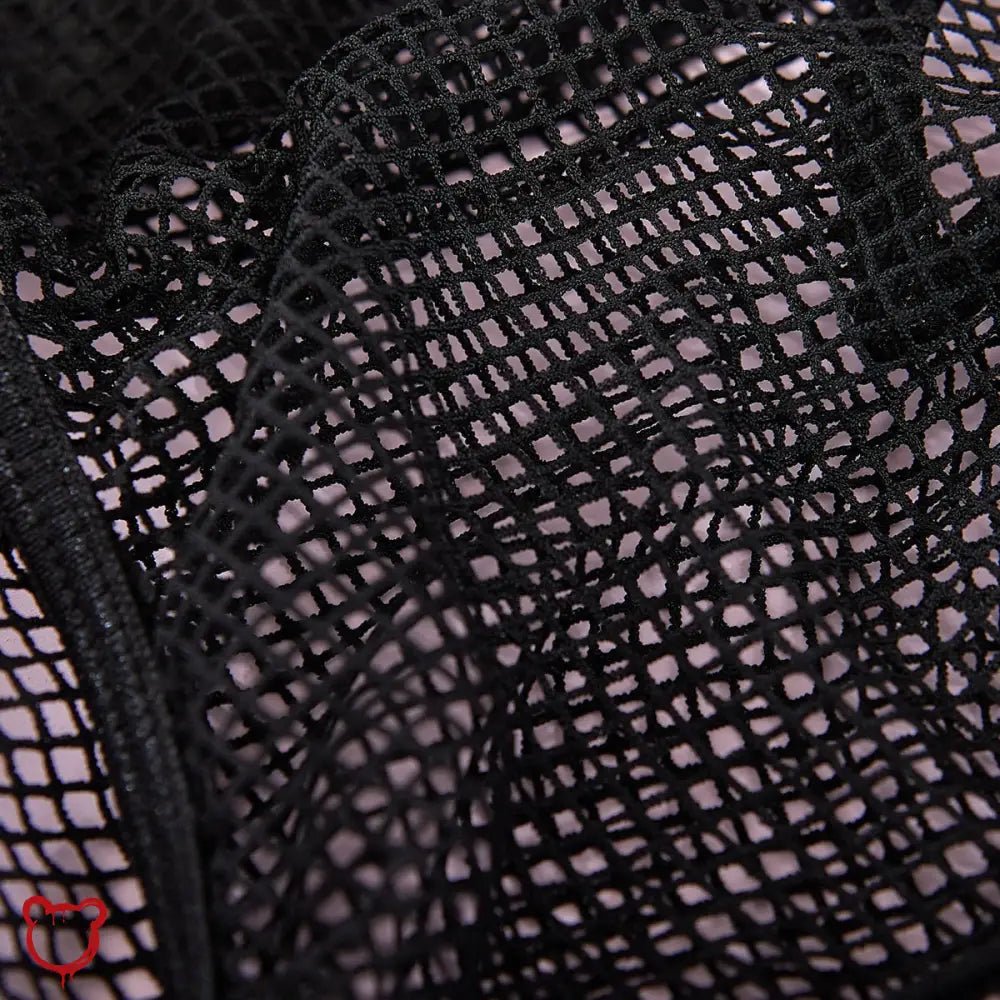 Gothic Black Mesh Latex Bodysuit' - The Cursed Closet