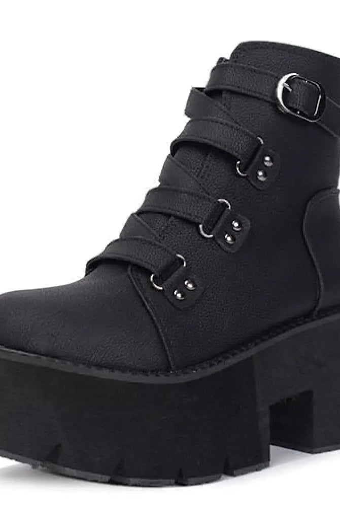 Gothic Black Platform Boots
