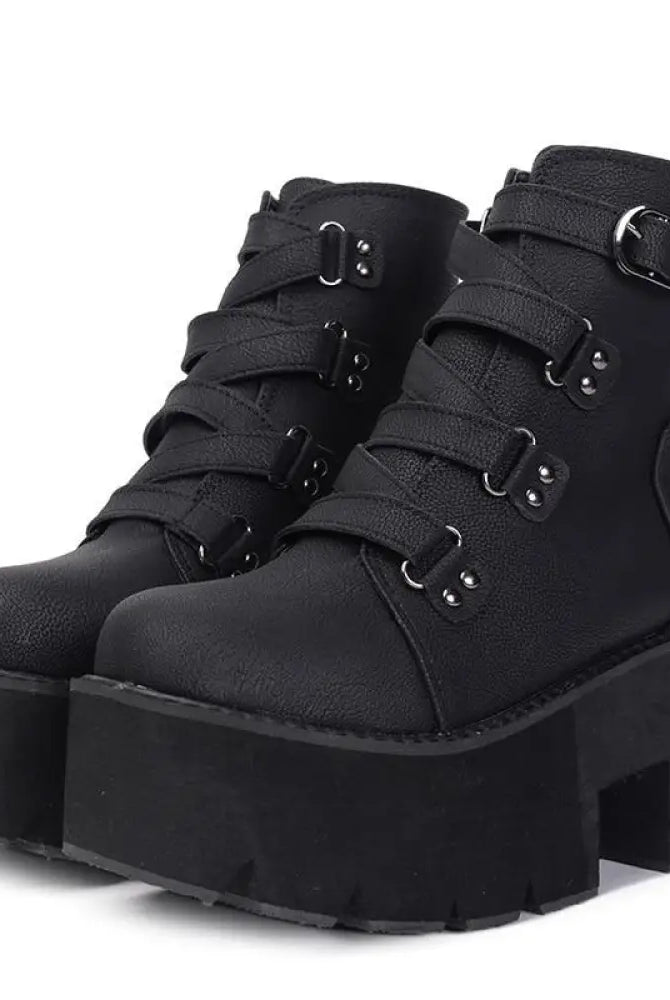 Gothic Black Platform Boots