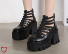 Gothic Black Platform Shoes - The Cursed Closet