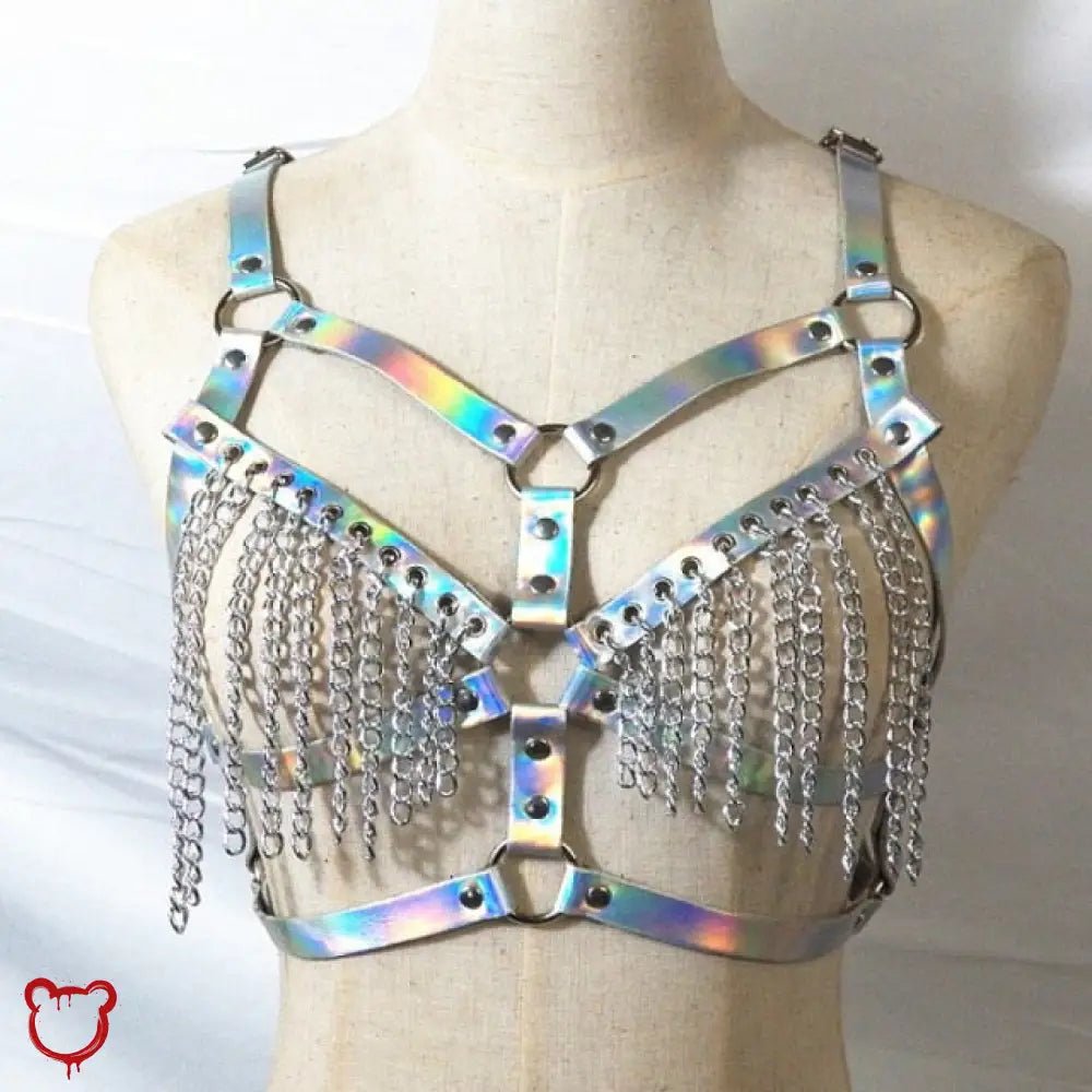 Gothic Chain Harness: Black Faux Leather' - The Cursed Closet