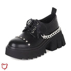 Gothic Chain - Studded Black Shoes. - The Cursed Closet