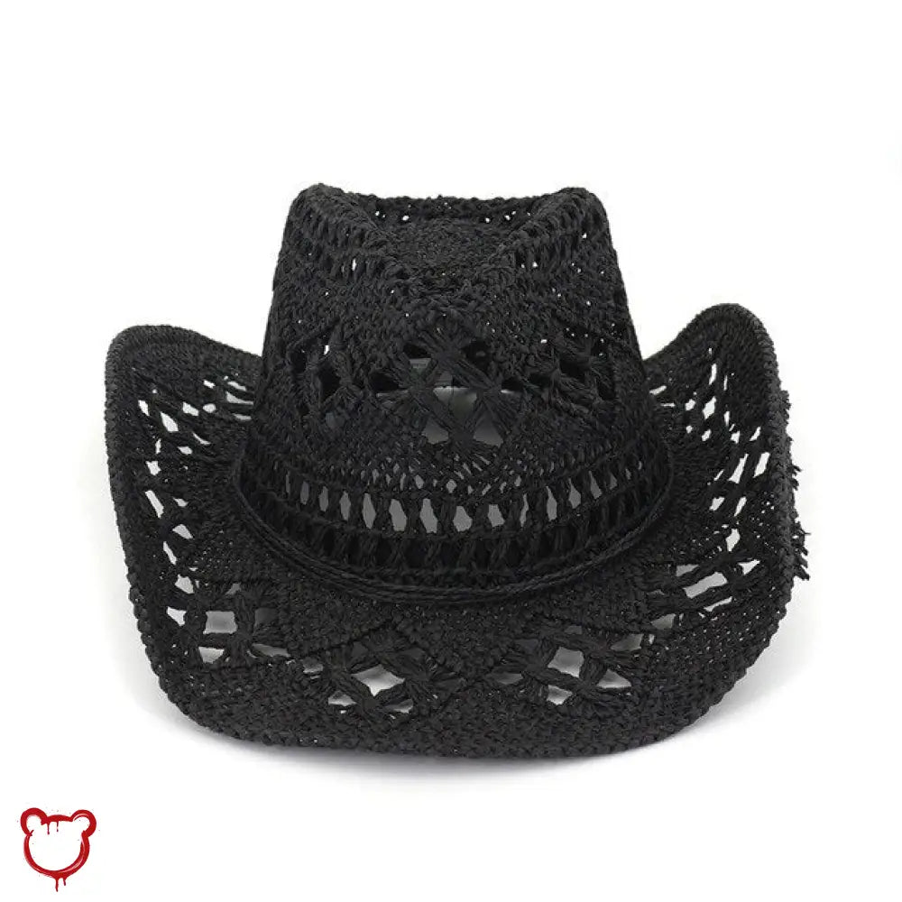 Gothic Cowboy Hat in Black Mesh - The Cursed Closet