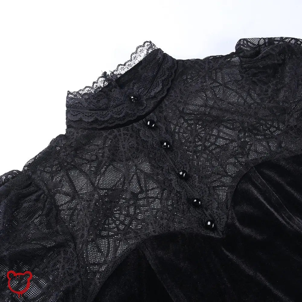 Gothic Crop Top - Elegant Black - The Cursed Closet