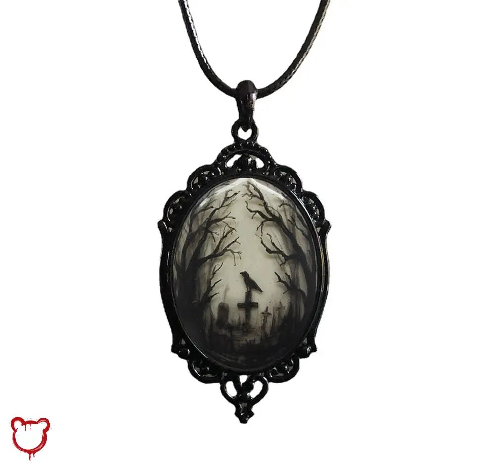 Gothic Crow Forest Pendant - The Cursed Closet