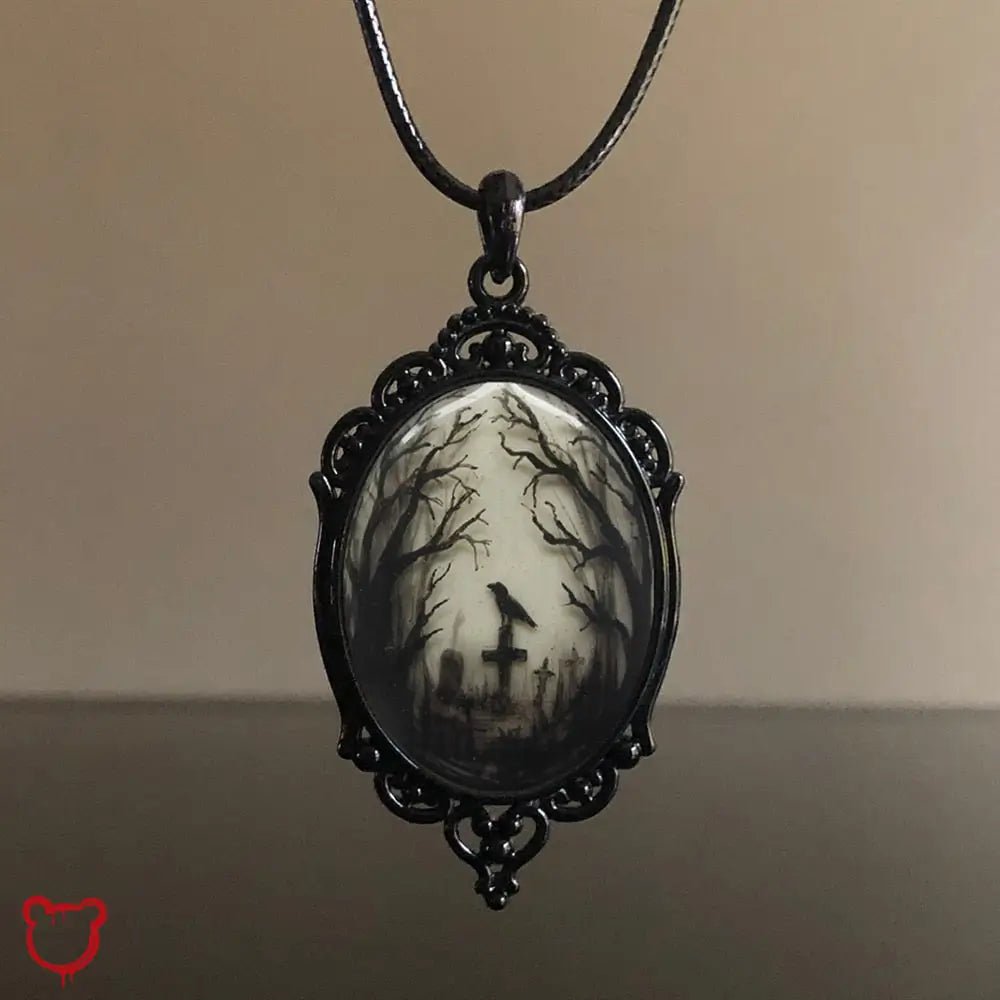 Gothic Crow Forest Pendant - The Cursed Closet