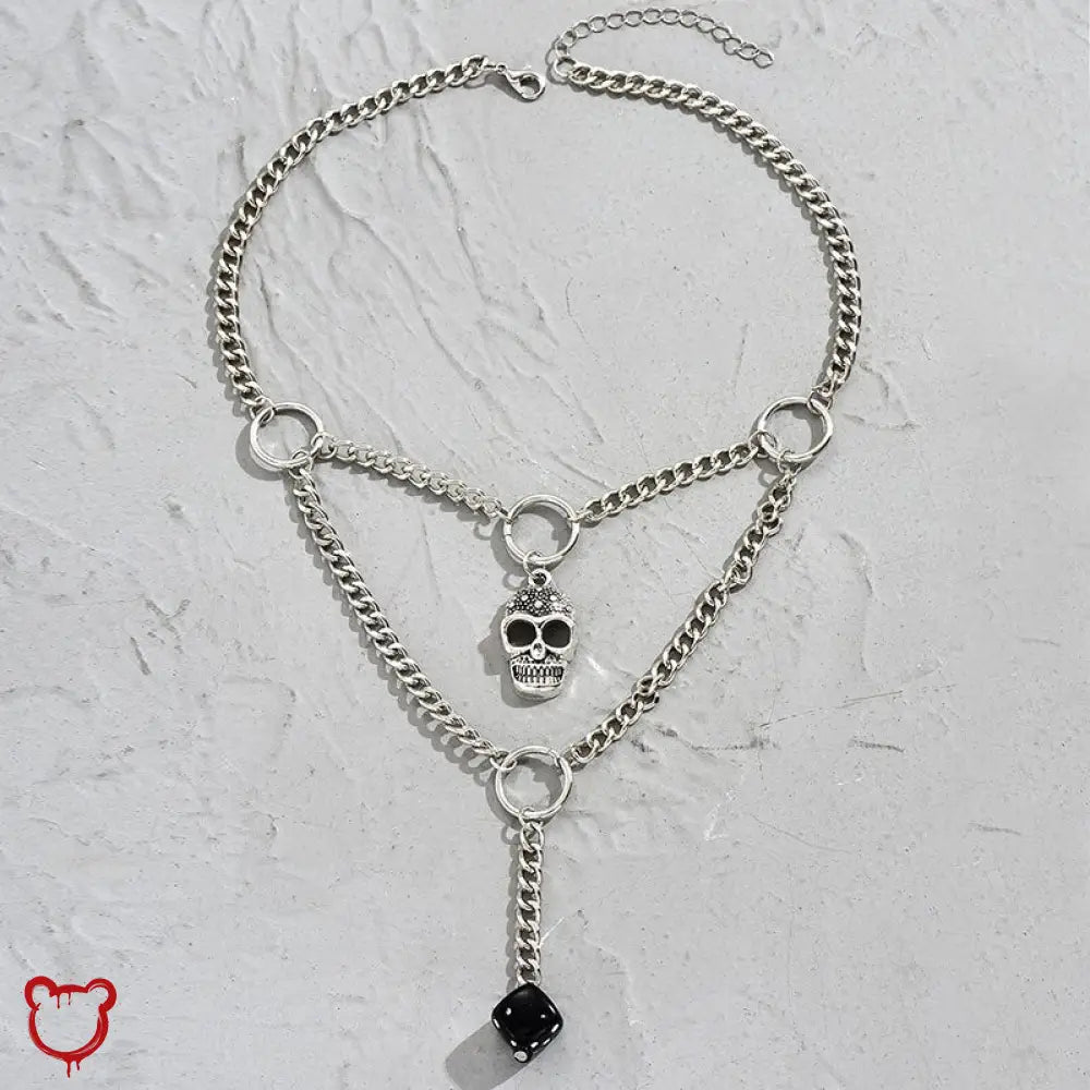Gothic Dice Skeleton Pendant Necklace - The Cursed Closet