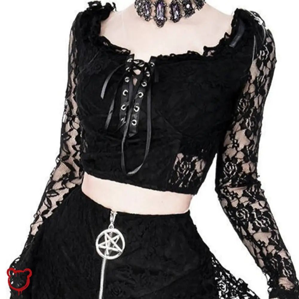Gothic Lace Crop Top - The Cursed Closet