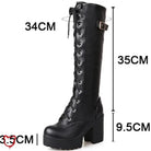 Gothic Lace - Up Knee - High Boots - The Cursed Closet