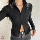 Gothic Lace - Up Sleeveless Sweater - The Cursed Closet