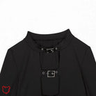 Gothic Long Sleeve Black Top' - The Cursed Closet