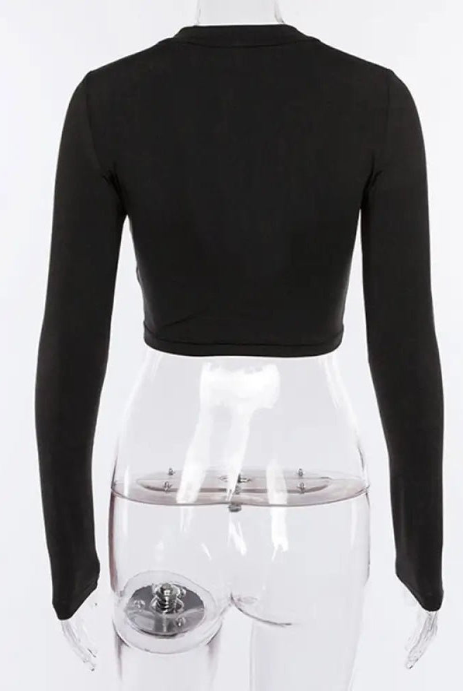 Gothic Long Sleeve Black Top' - The Cursed Closet