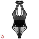 Gothic Mesh Patent Bodysuit - Black Night Creature - The Cursed Closet