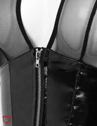 Gothic Mesh Patent Bodysuit - Black Night Creature - The Cursed Closet