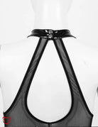 Gothic Mesh Patent Bodysuit - Black Night Creature - The Cursed Closet