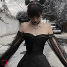 Gothic Mesh Shoulder Top - The Cursed Closet