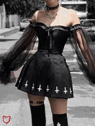 Gothic Mesh Shoulder Top - The Cursed Closet