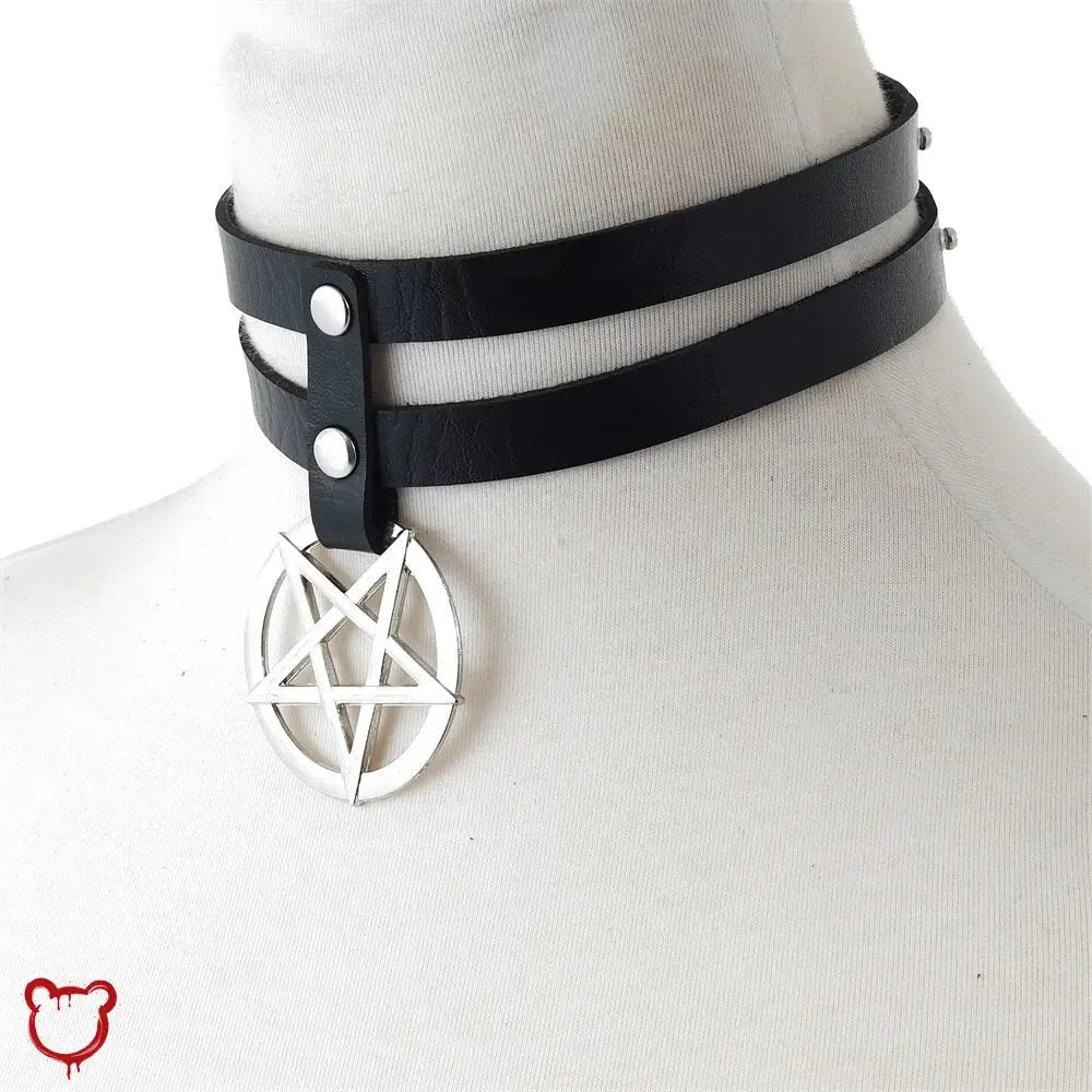 Gothic Pentagram Choker - The Cursed Closet