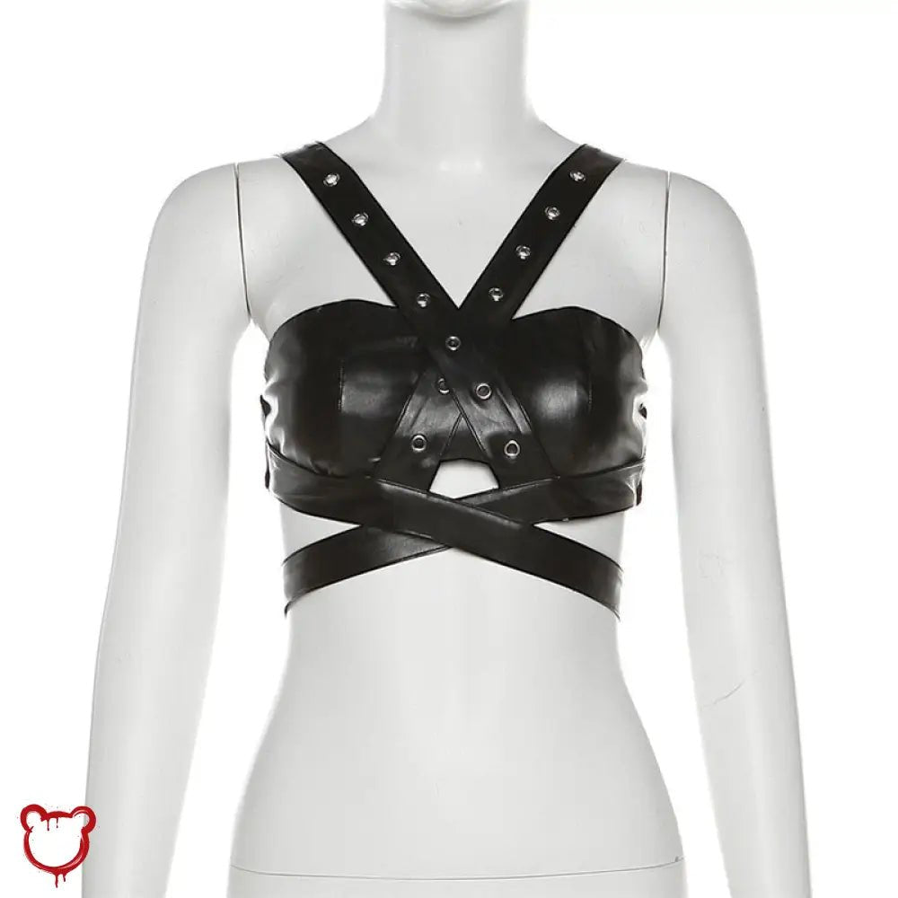 Gothic PU Leather Top - Horror - The Cursed Closet
