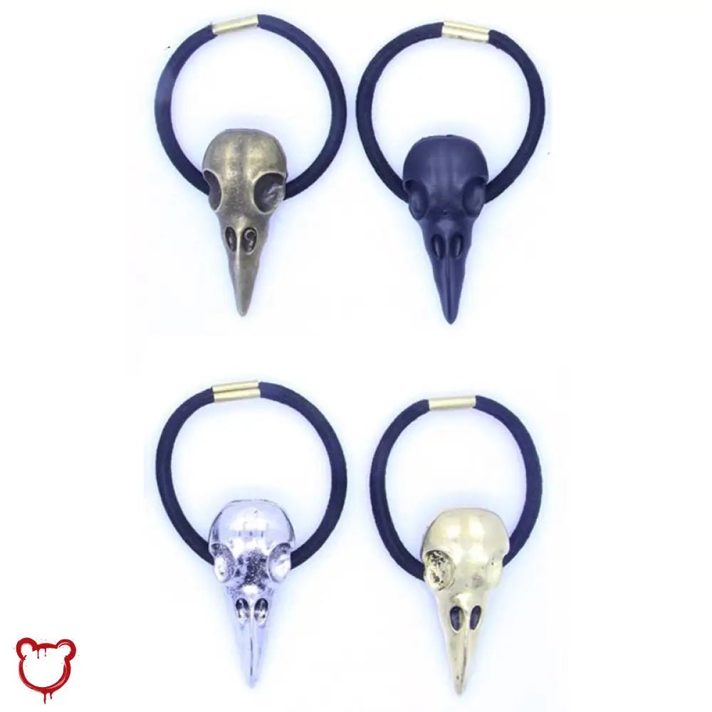 Gothic Raven Skull Hair Tie - The Cursed Closet