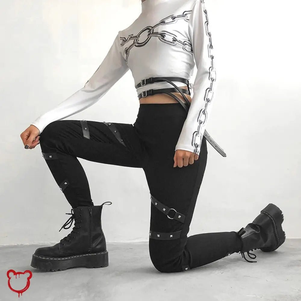 Gothic Rivet Pants - Flash - The Cursed Closet